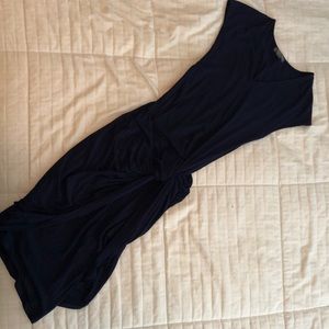 Fitted navy knot dress